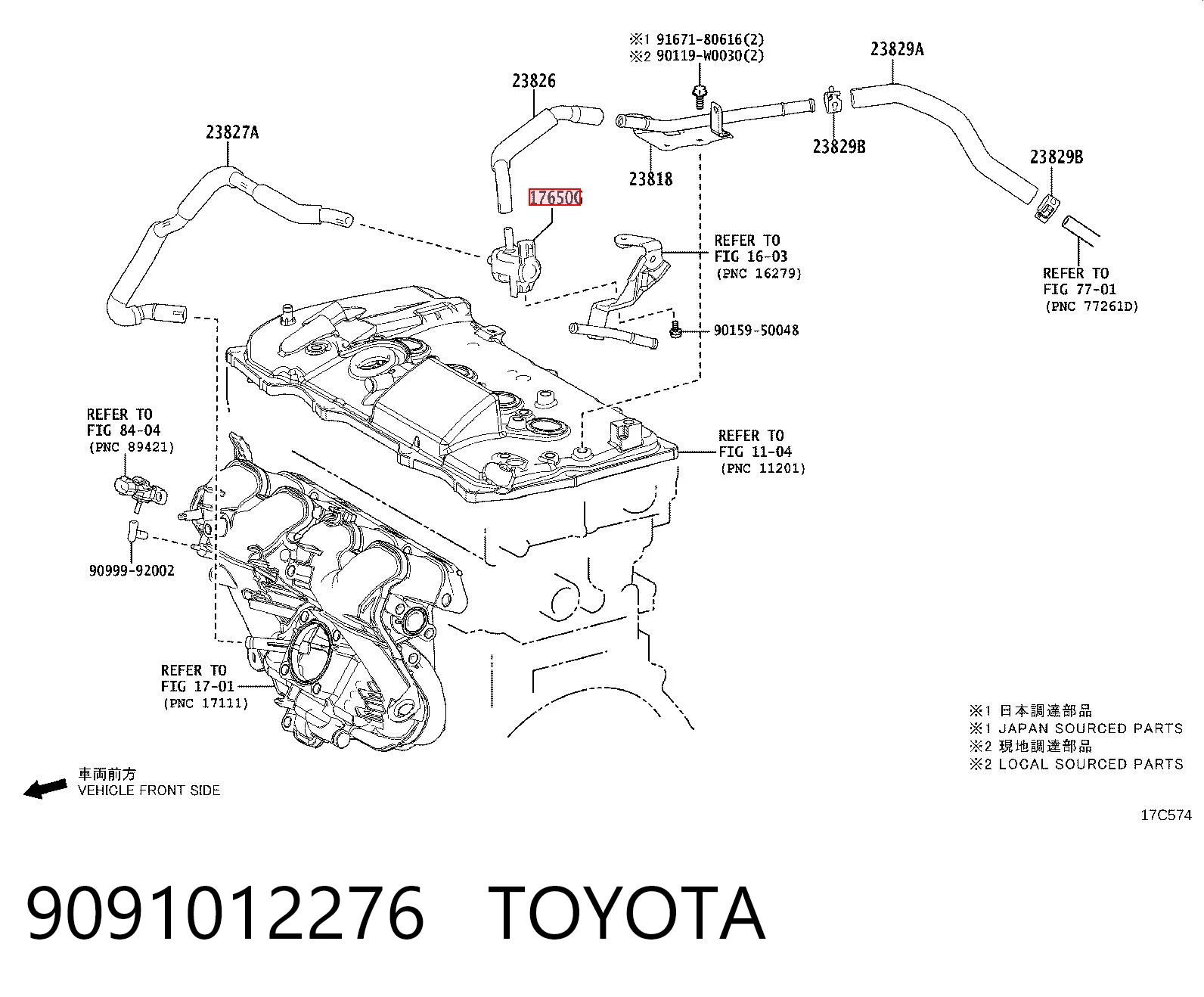 9091012276 Toyota Zawór (klapa) pompy próżniowej