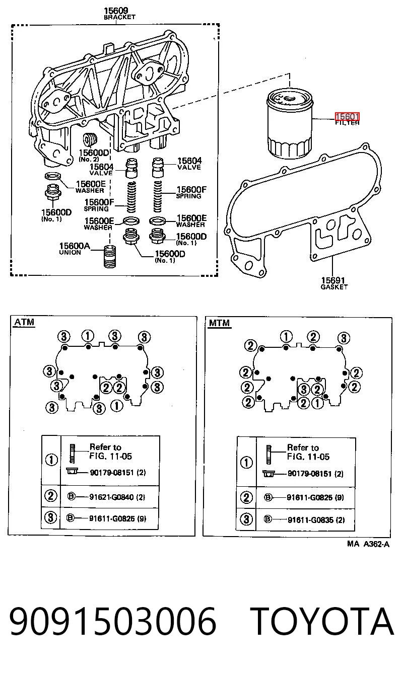 9091503006 Toyota Filtr oleju