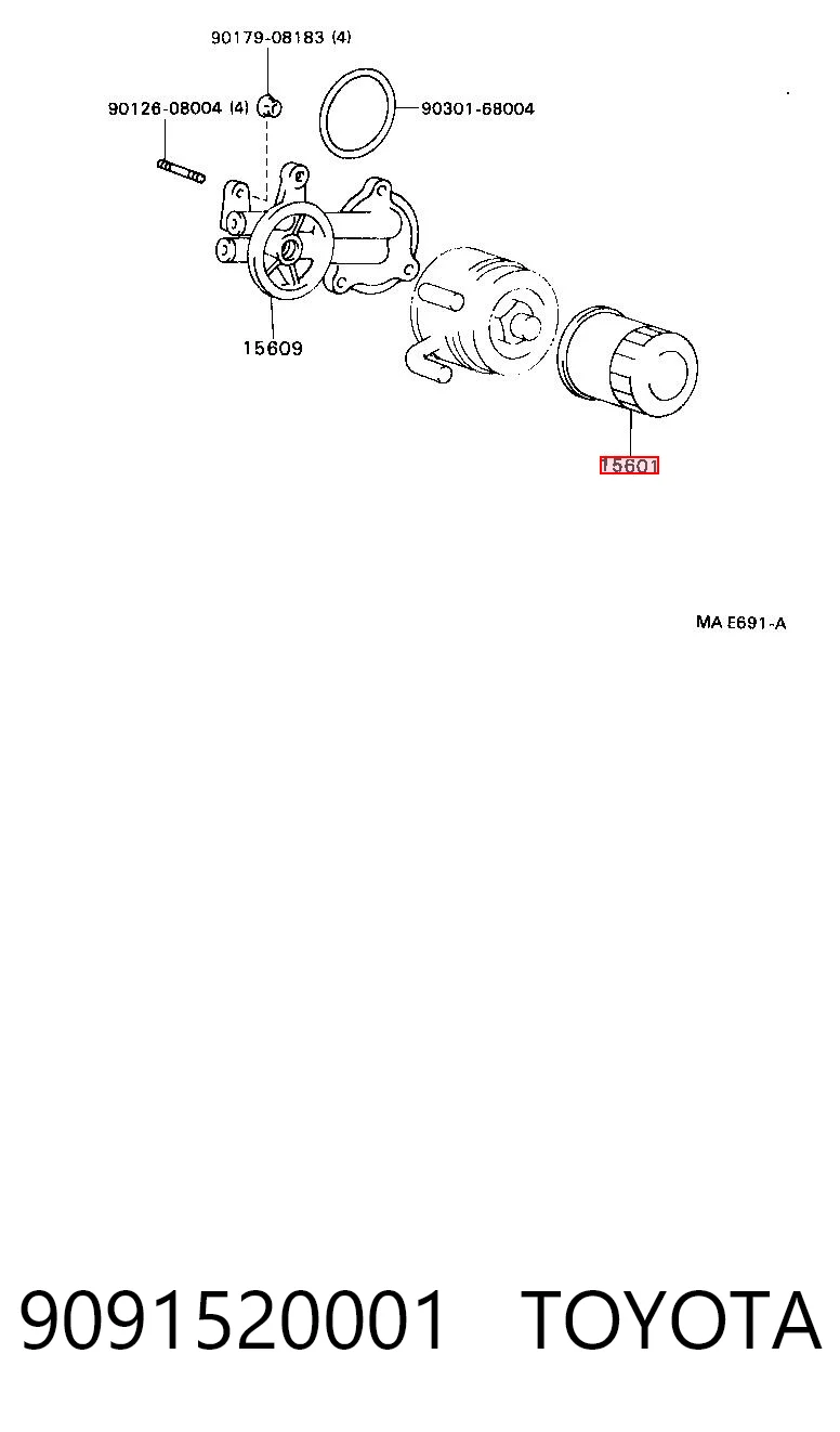 9091520001 Toyota Filtr oleju
