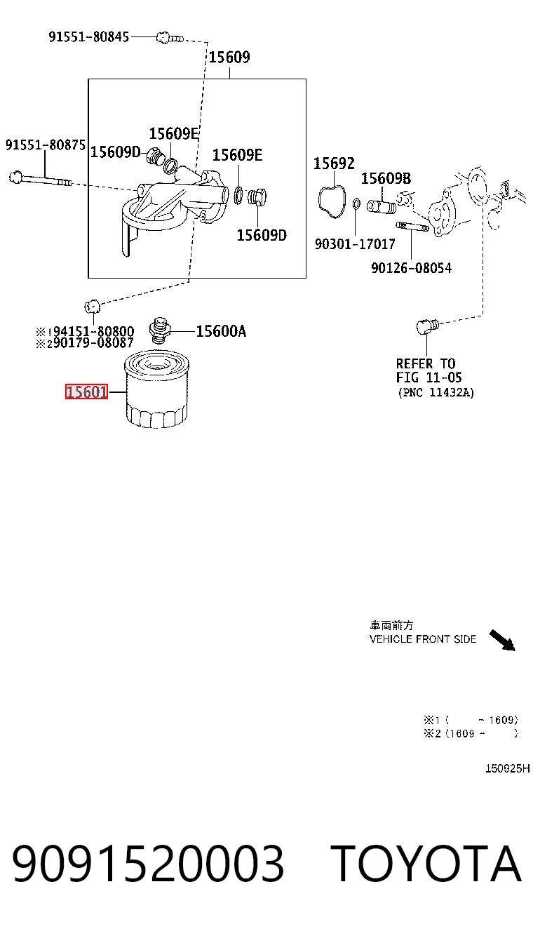 9091520003 Toyota Filtr oleju
