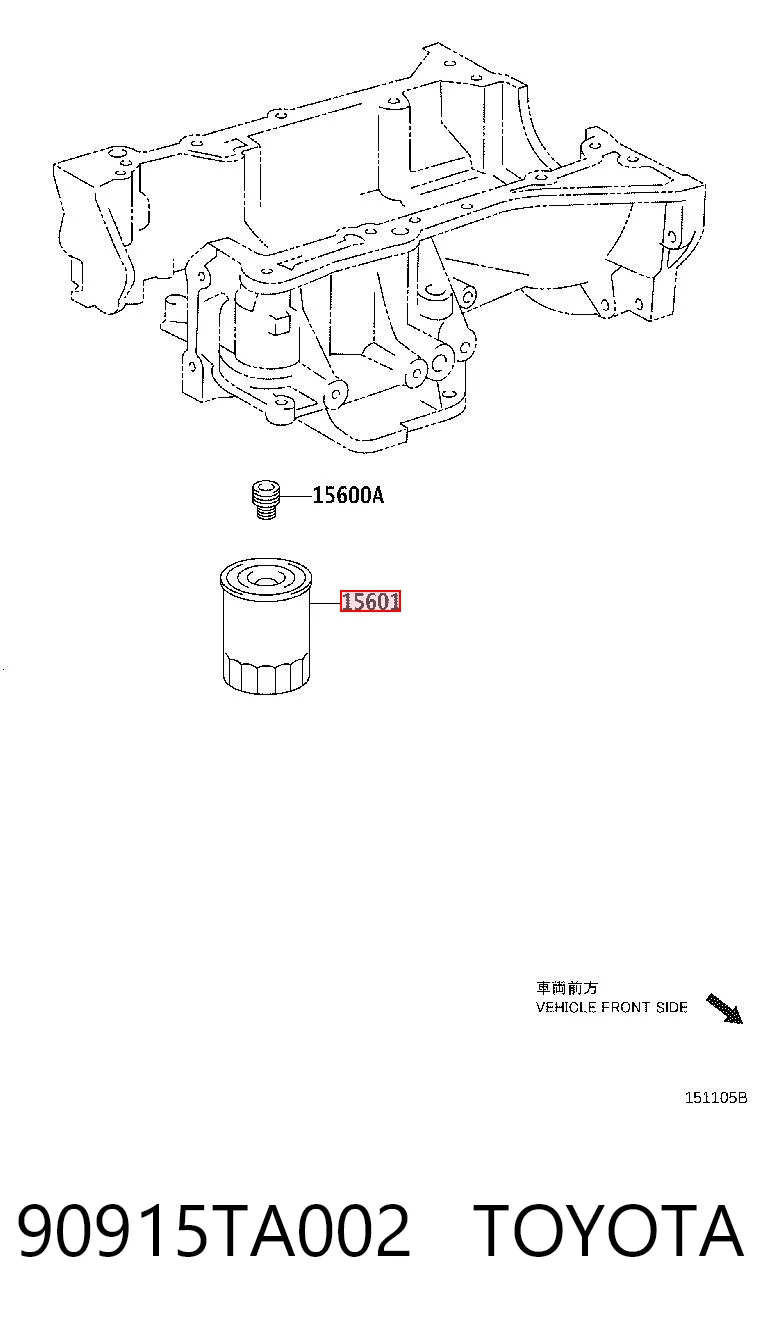 90915TA002 Toyota Filtr oleju