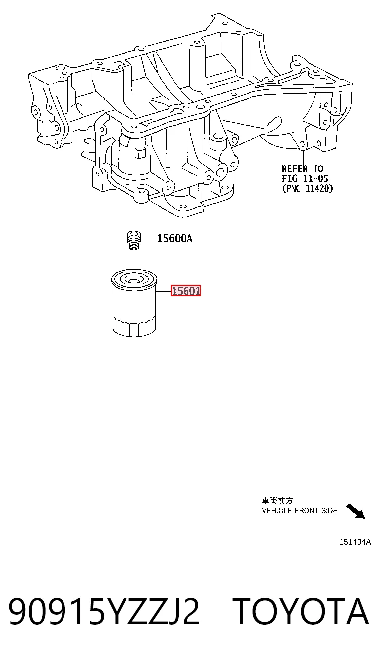 90915YZZJ2 Toyota Filtr oleju