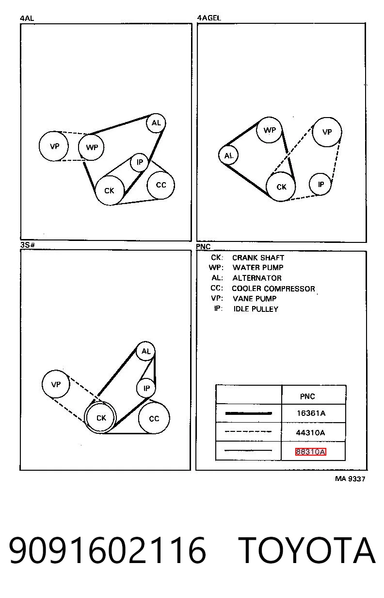 Pas napędowy mechanizmów Honda Accord V sedana (CC7) (1993 - 1996) cena, od 10,88 USD