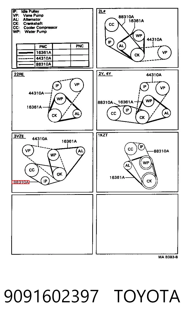 Pas napędowy mechanizmów Mazda 1U2218388 cena, od 10,05 USD
