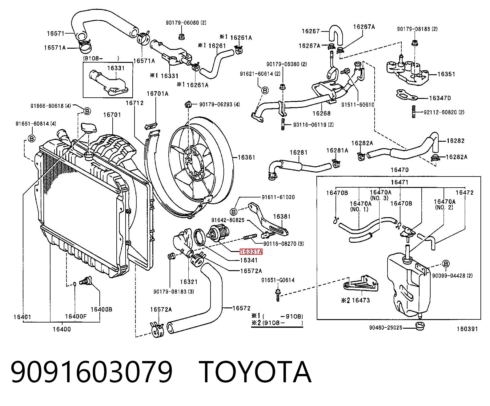 9091603079 Toyota Termostat