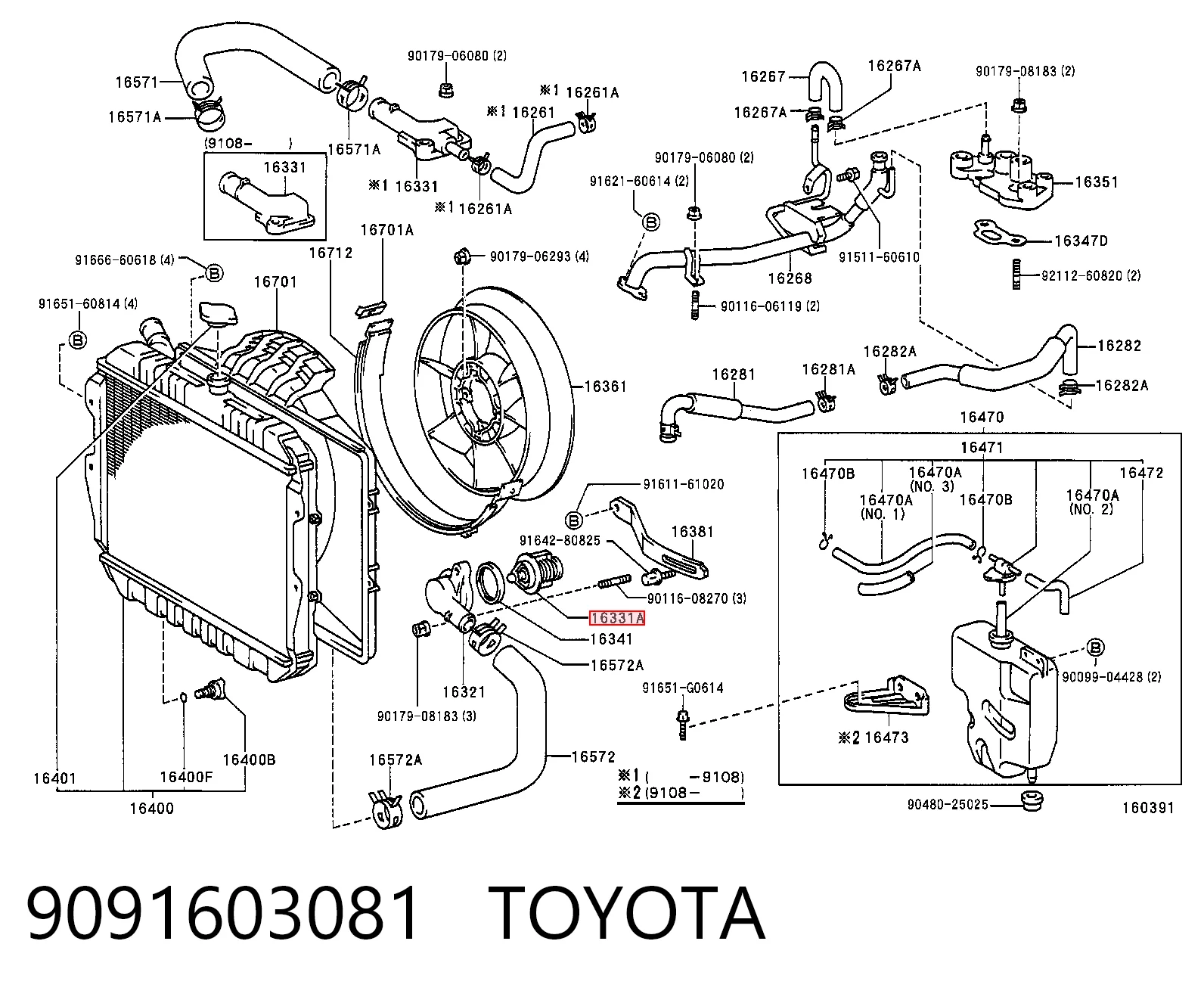 9091603081 Toyota Termostat