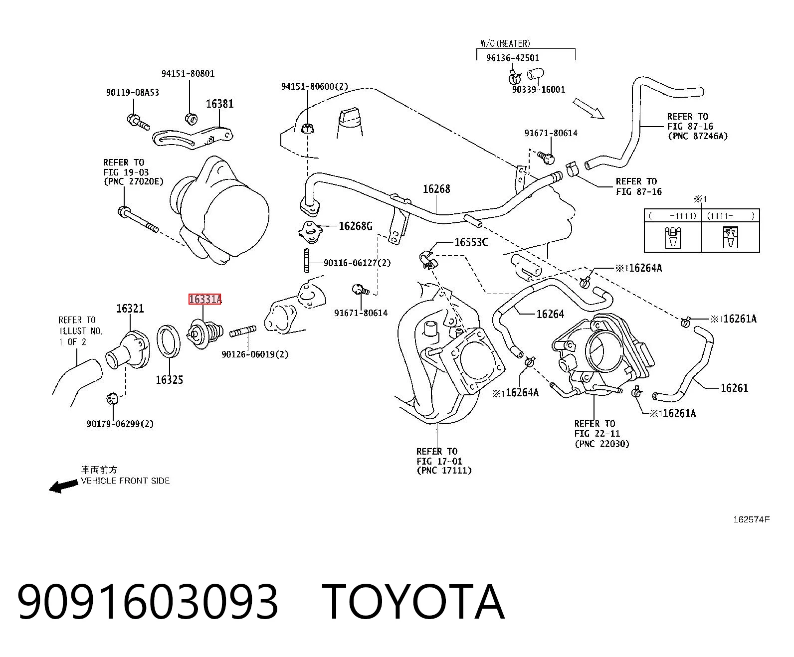 9091603093 Toyota Termostat