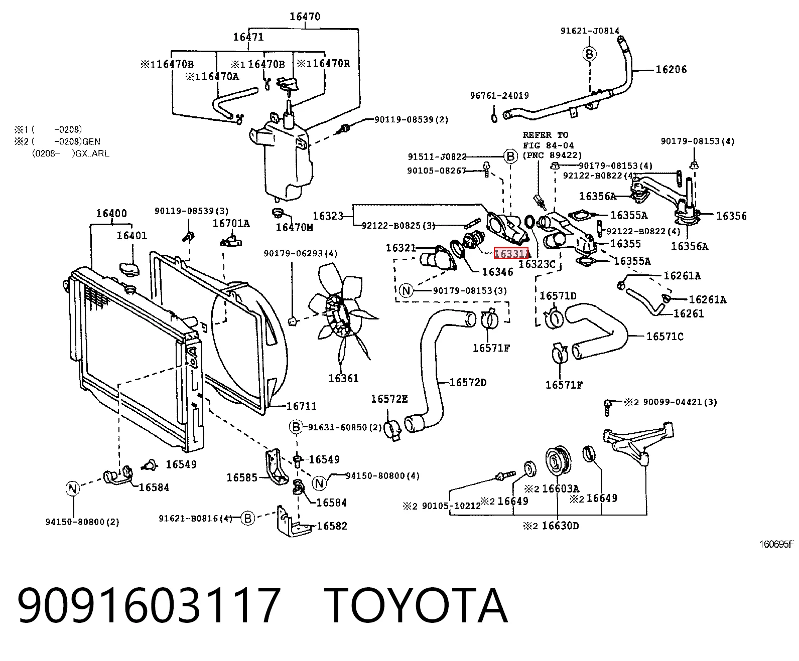 9091603117 Toyota Termostat