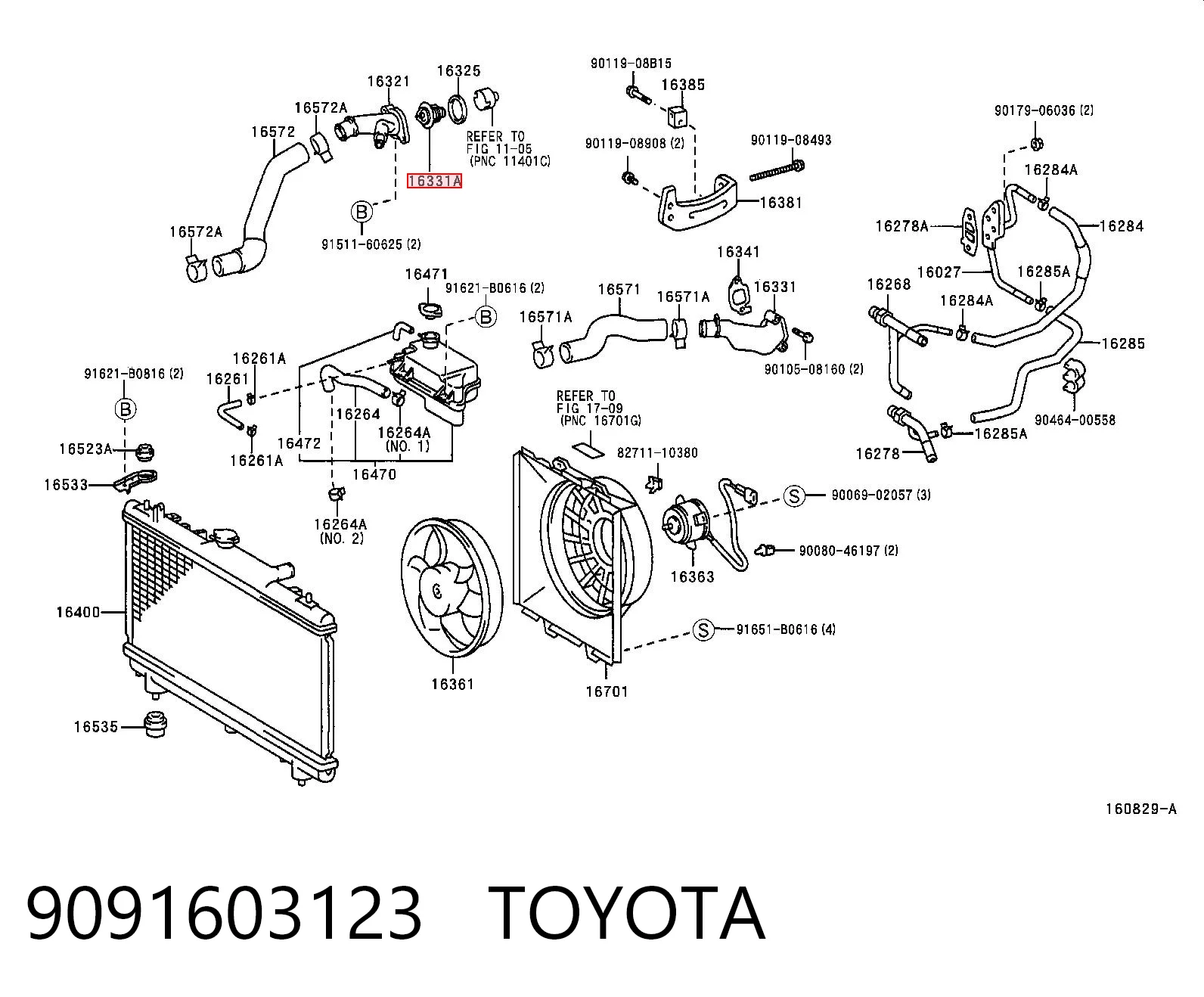 9091603123 Toyota Termostat