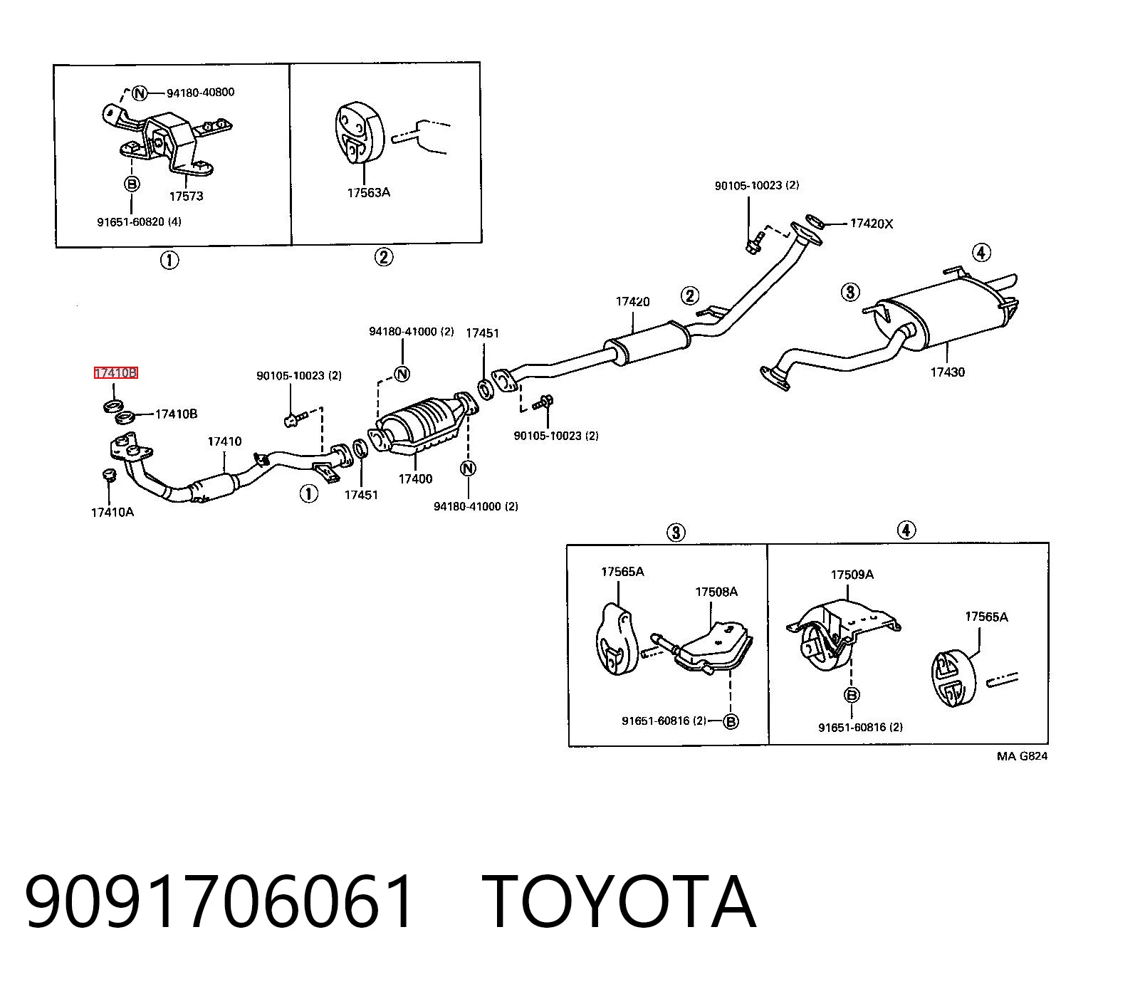 9091706061 Toyota Pierścień kolektora wydechowego
