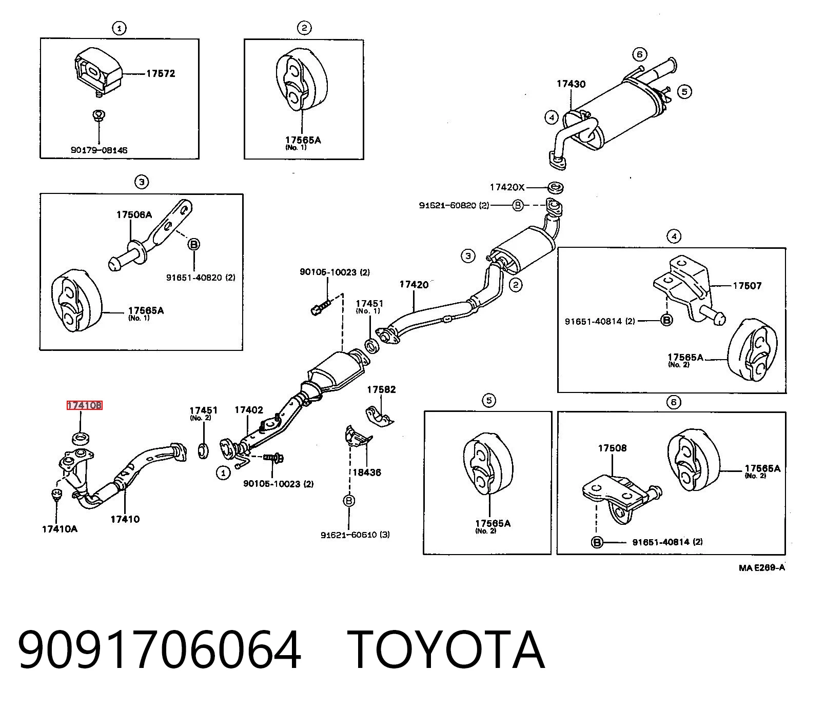 9091706064 Toyota Uszczelka rury odbiornika tłumika