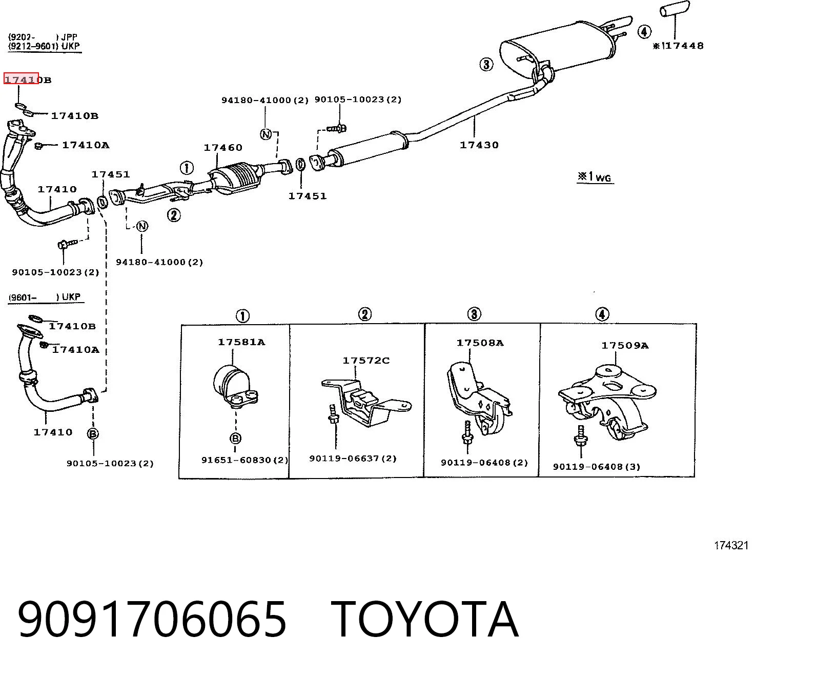 9091706065 Toyota Uszczelka rury odbiornika tłumika