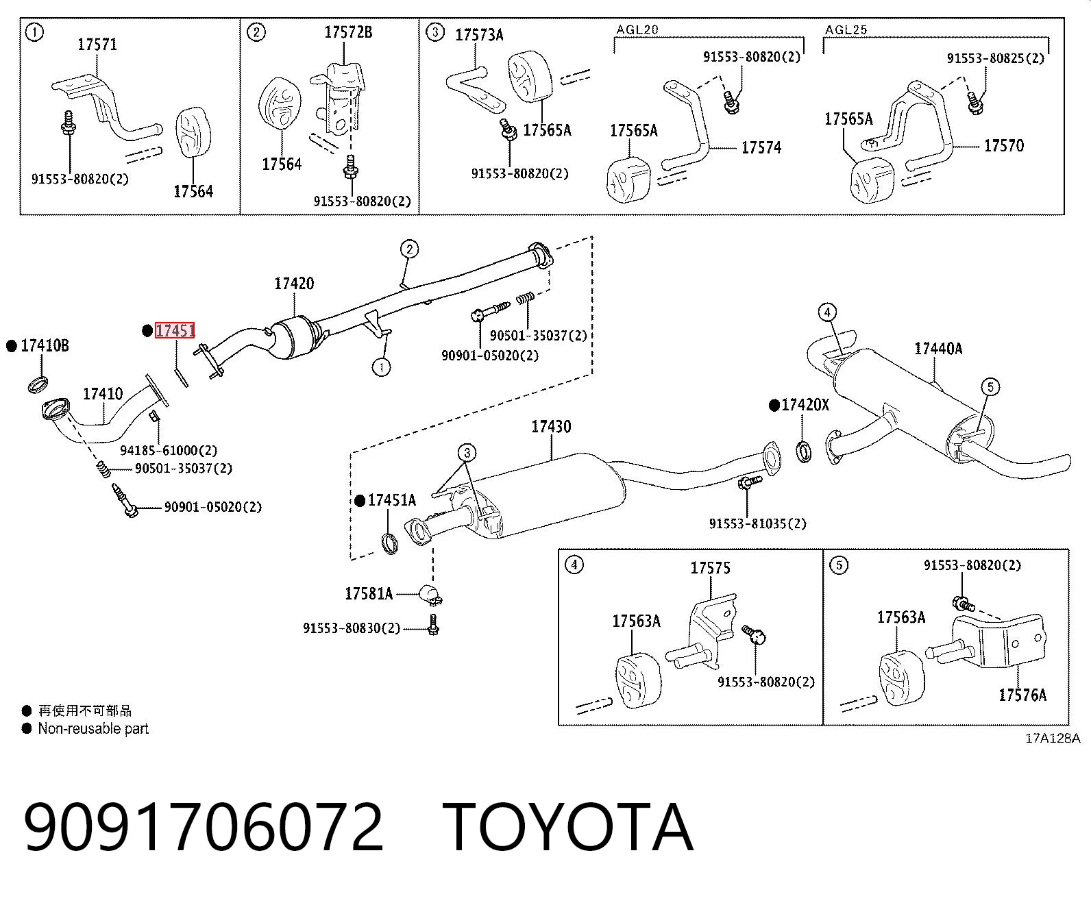 9091706072 Toyota Pierścień kolektora wydechowego