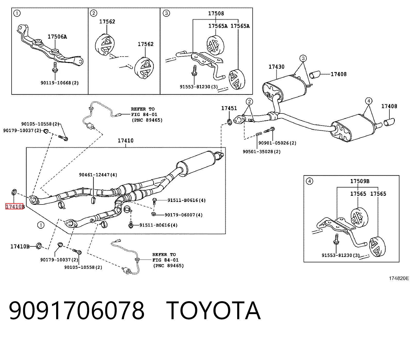 9091706078 Toyota Pierścień kolektora wydechowego