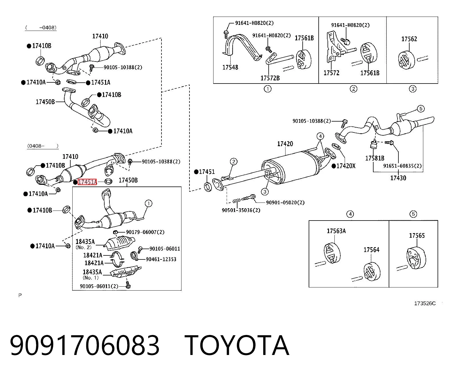 9091706083 Toyota Uszczelka rury odbiornika tłumika