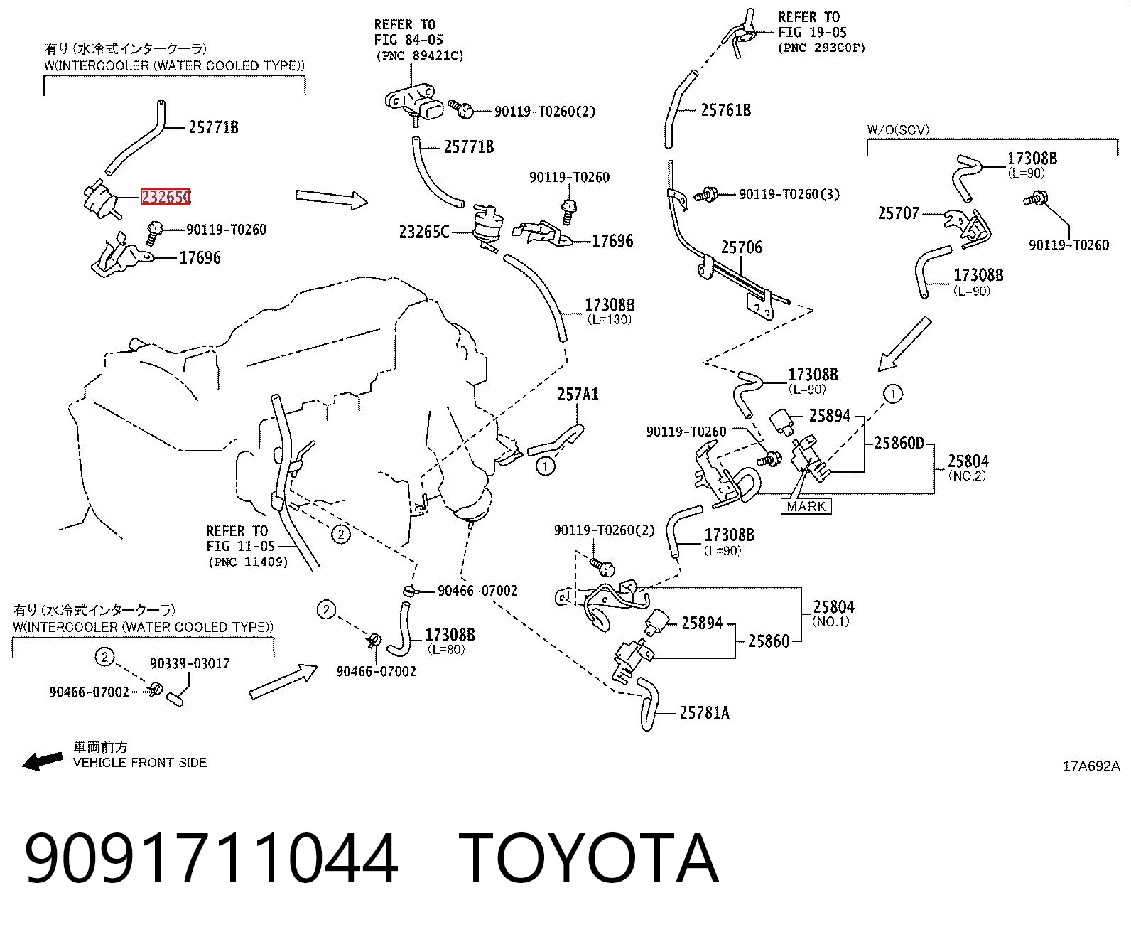 9091711044 Toyota Filtr odpowietrzenia bloku silnika