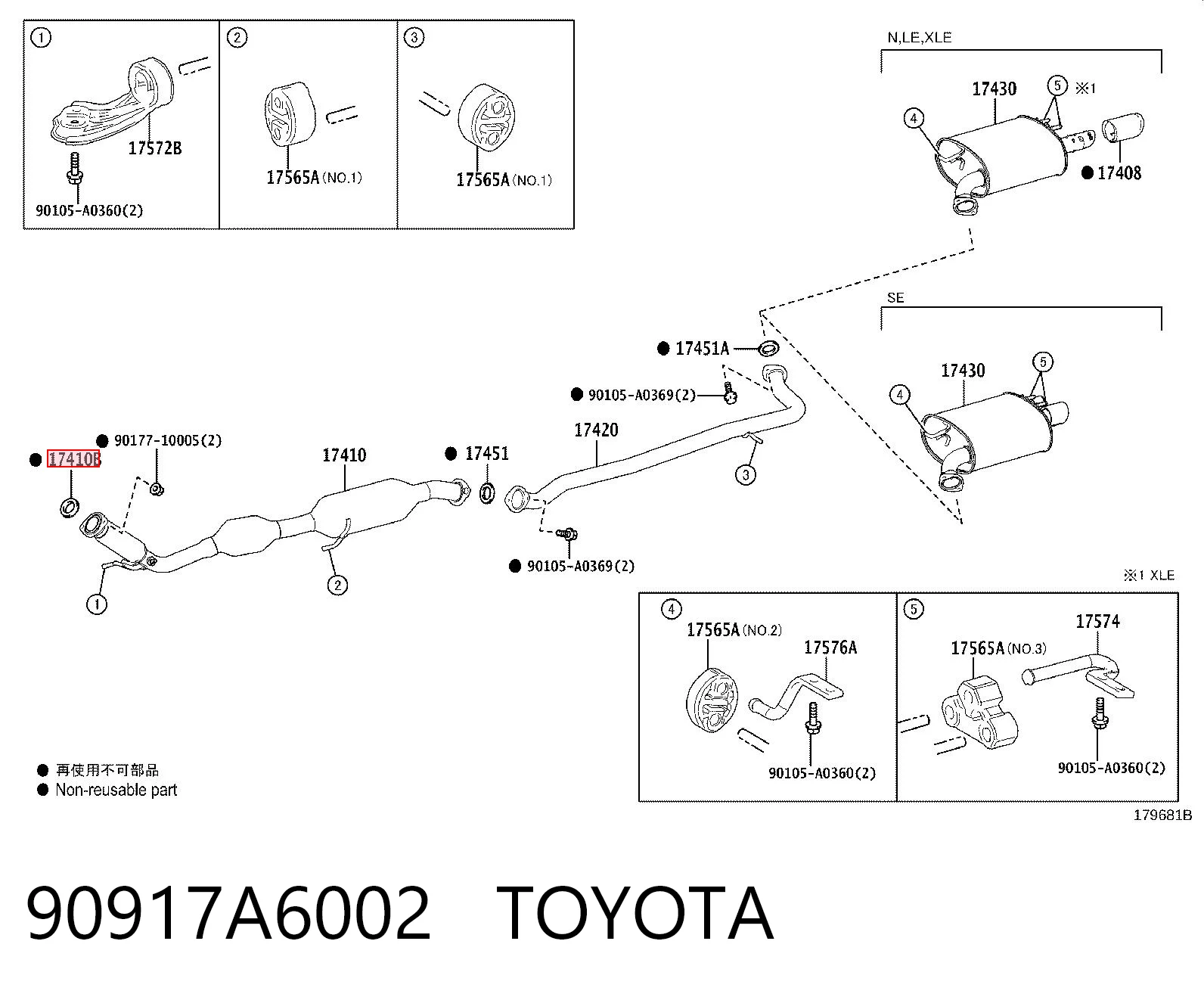 90917A6002 Toyota Uszczelka rury odbiornika tłumika
