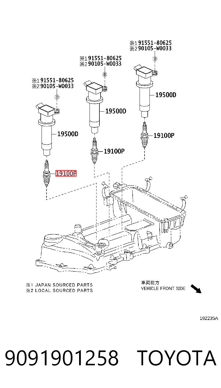 9091901258 Toyota Świeca zapłonowa