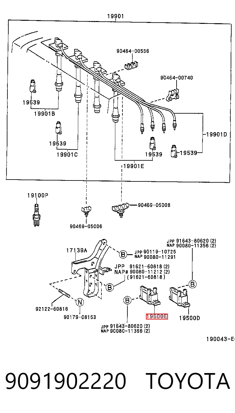 9091902220 Toyota Cewka zapłonowa