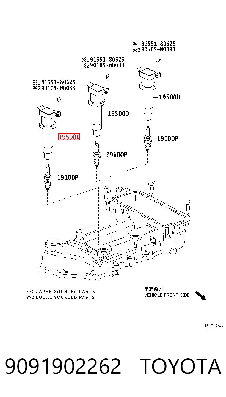 9091902262 Toyota Cewka zapłonowa