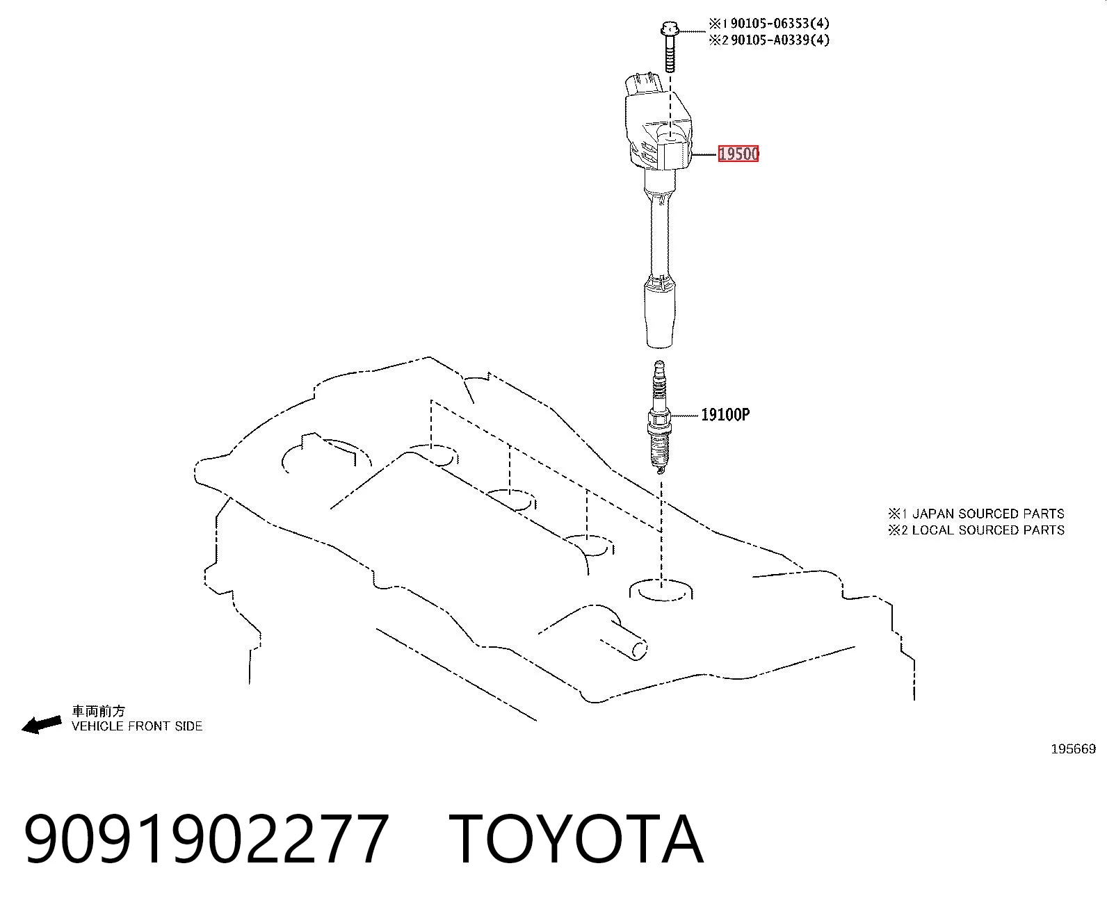 9091902277 Toyota Cewka zapłonowa