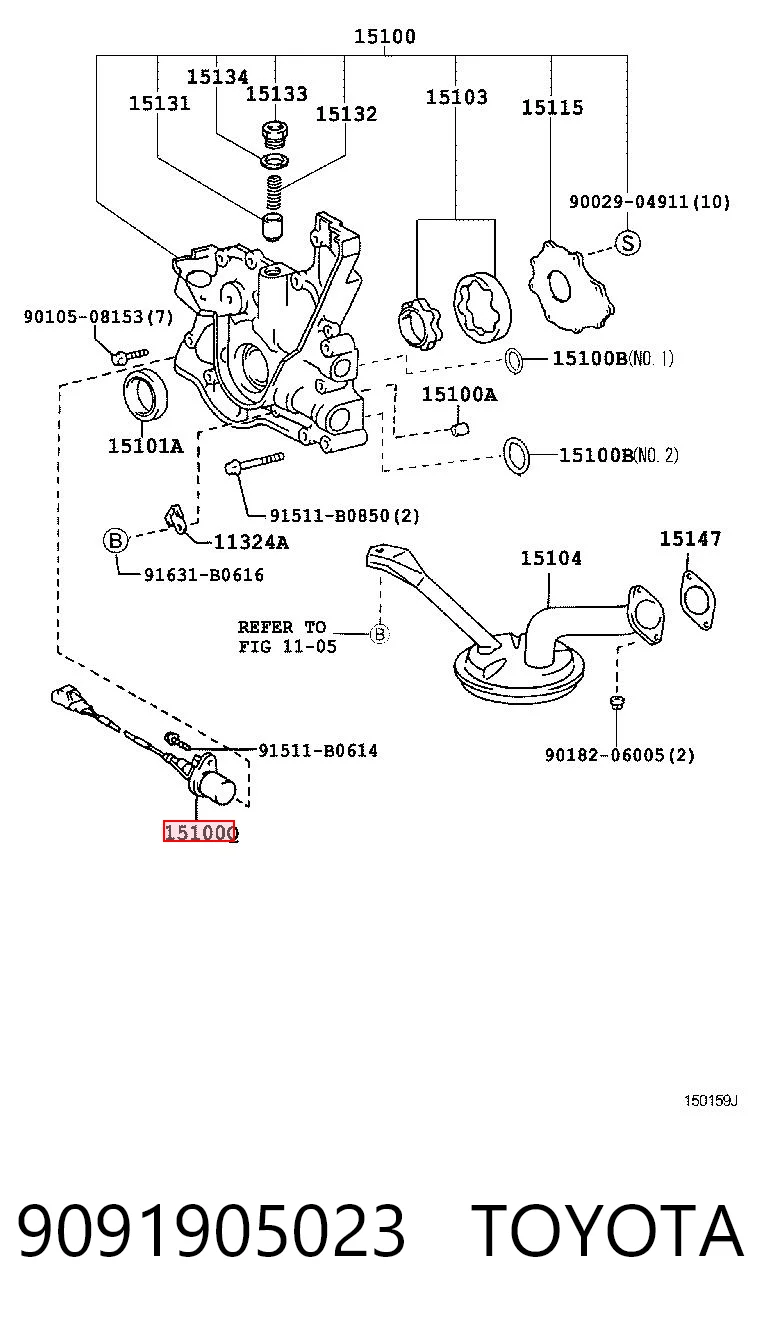 9091905023 Toyota Czujnik położenia wału korbowego