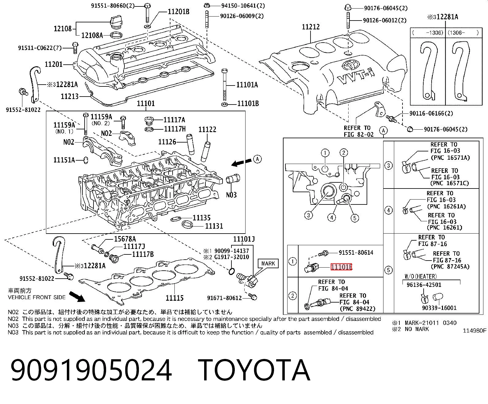 9091905024 Toyota Czujnik położenia wałka rozrządu