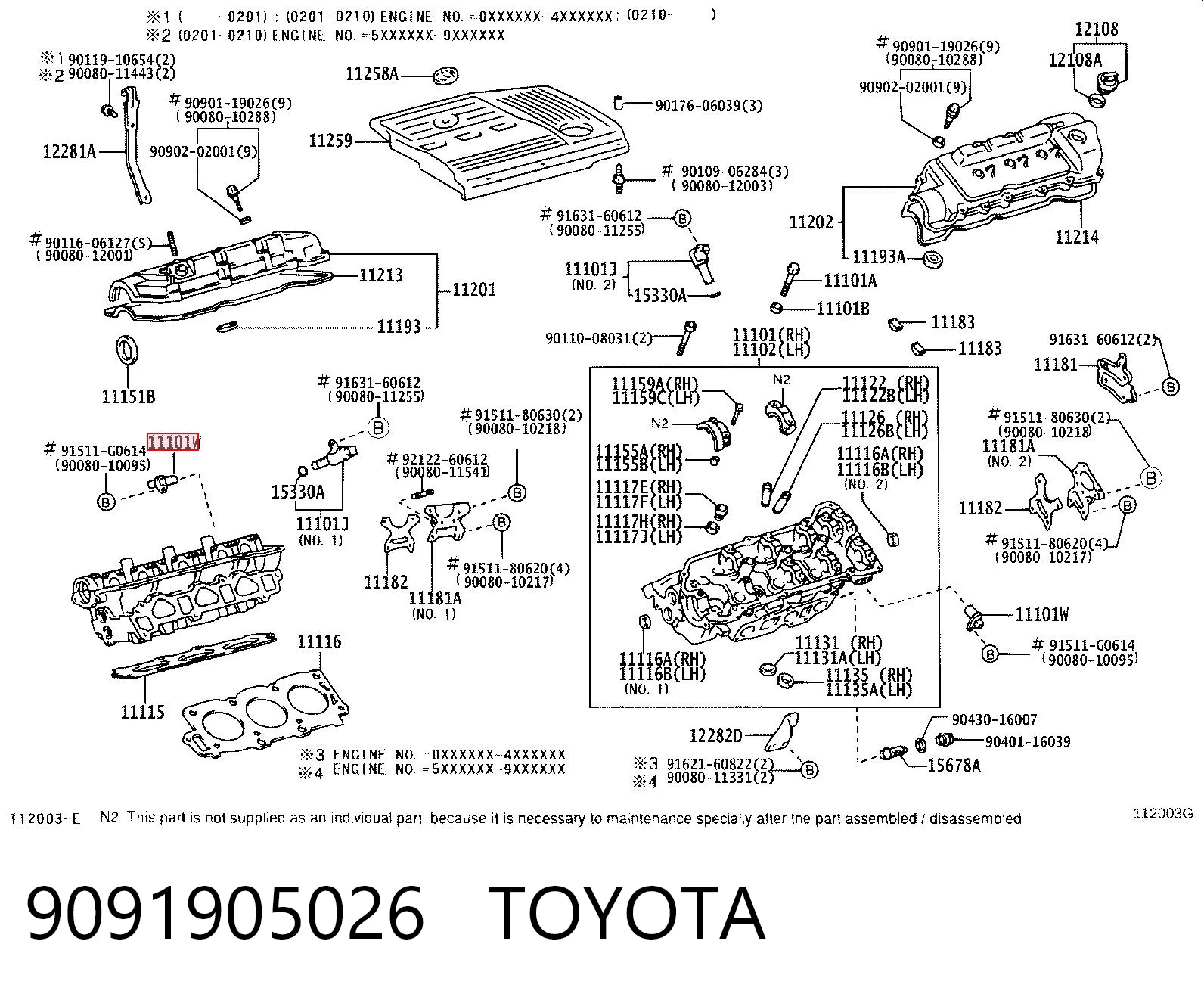 9091905026 Toyota Czujnik położenia wałka rozrządu