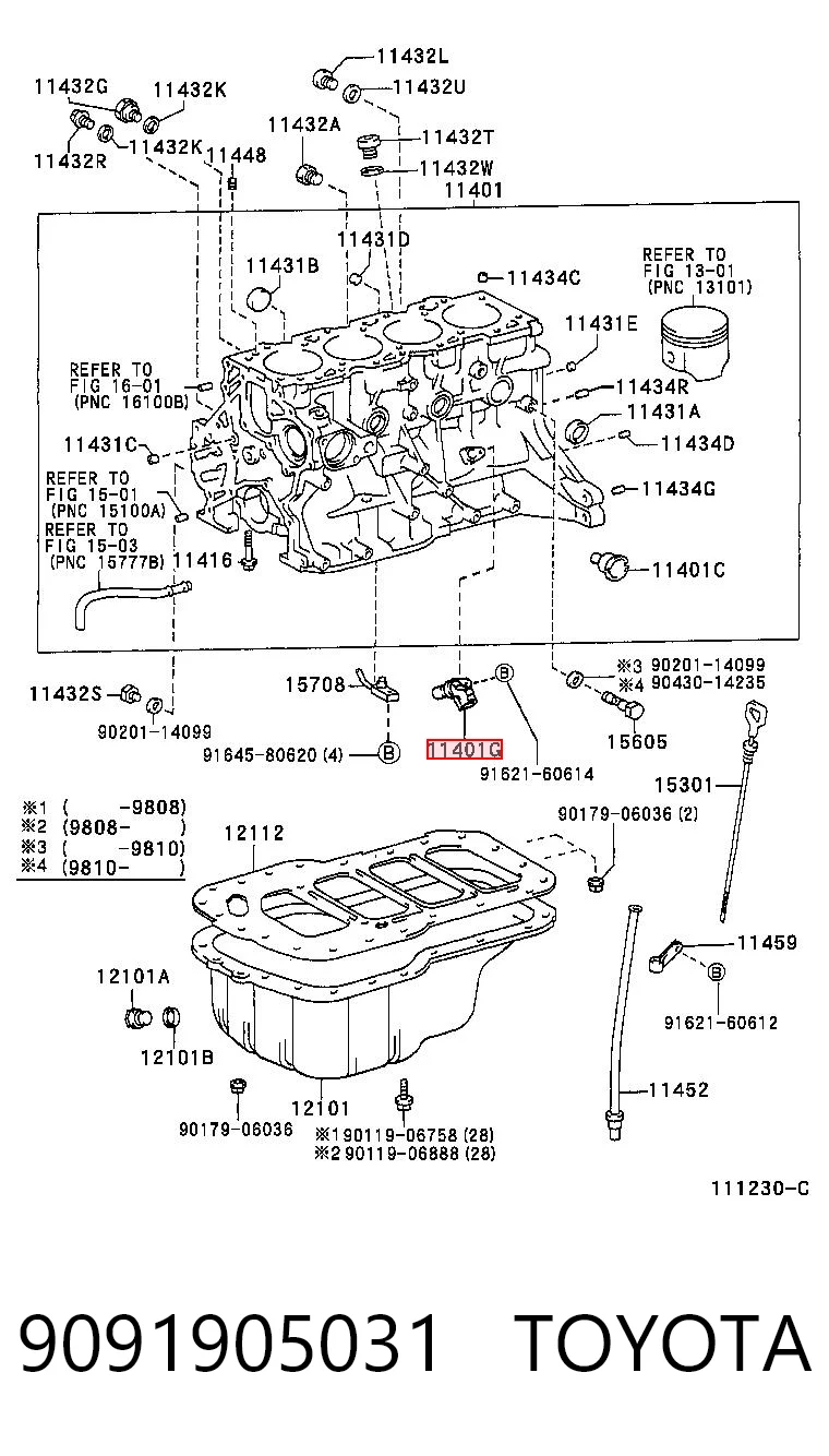9091905031 Toyota Czujnik położenia wału korbowego