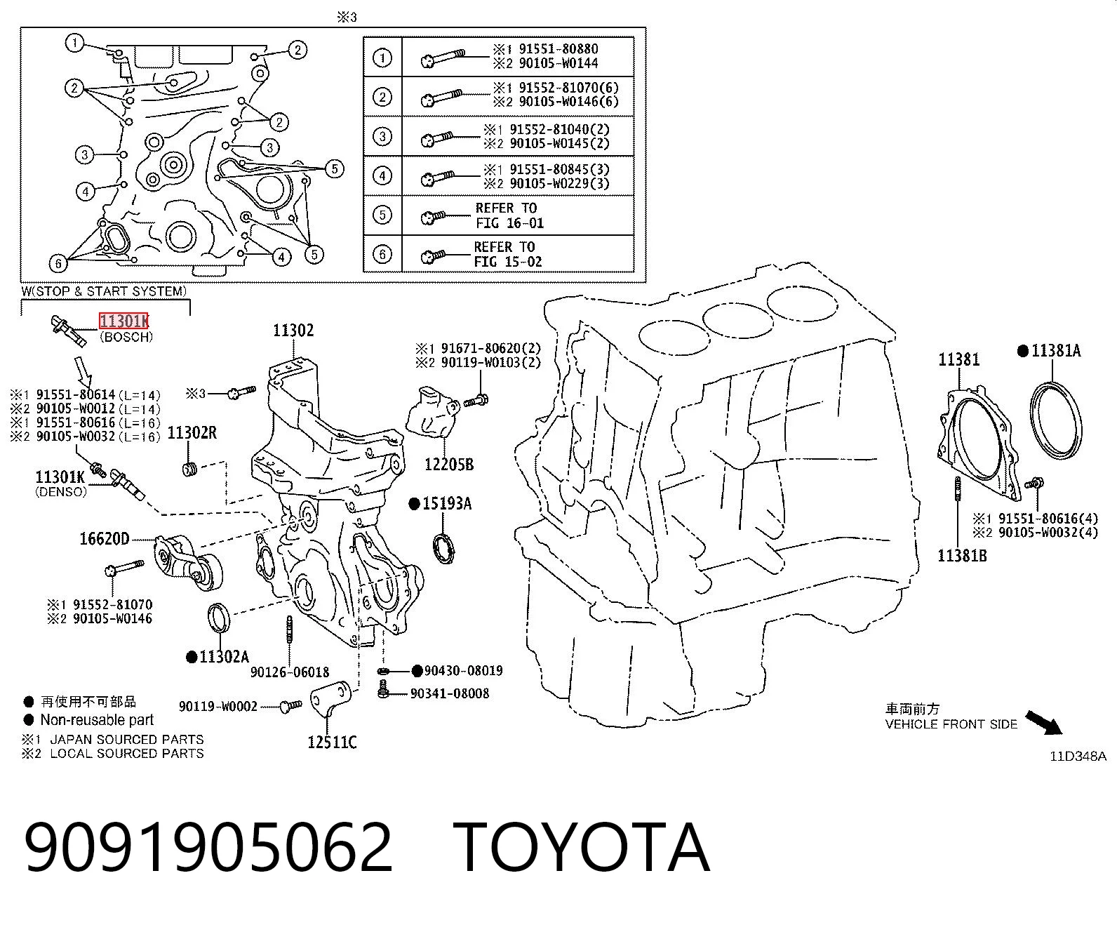 9091905062 Toyota