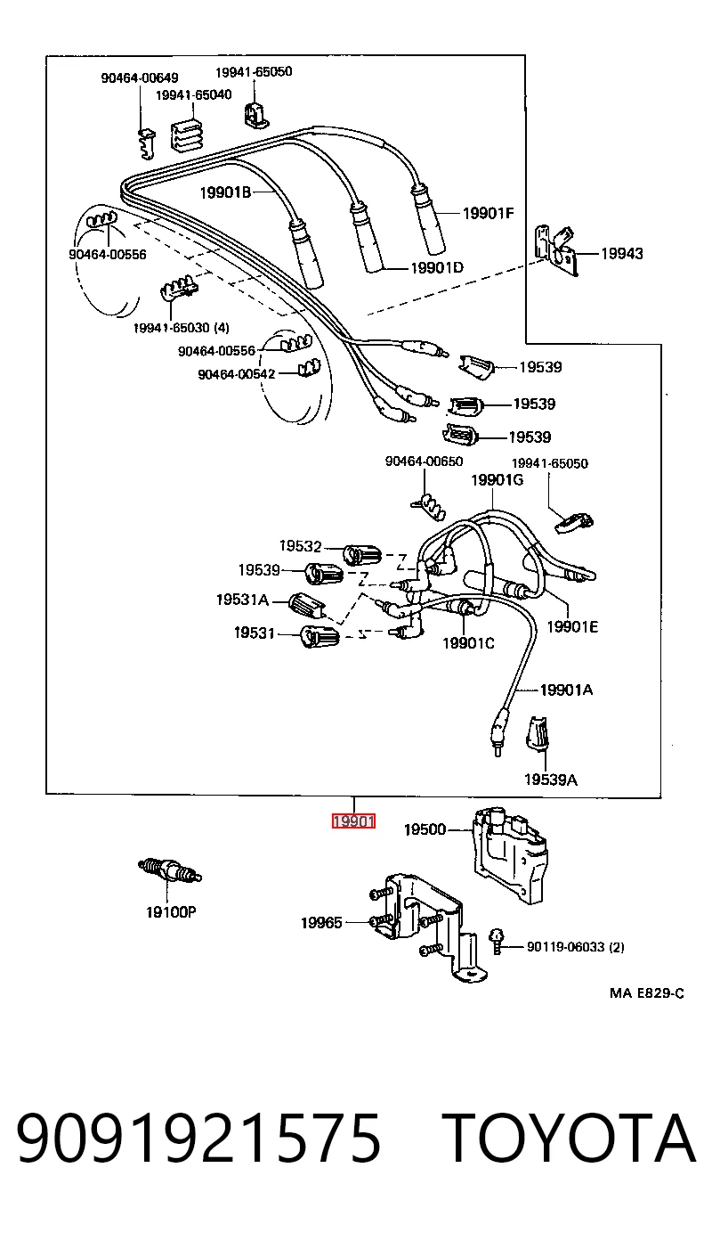 Zestaw przewodów wysokiego napięcia do Toyota 4 Runner N130