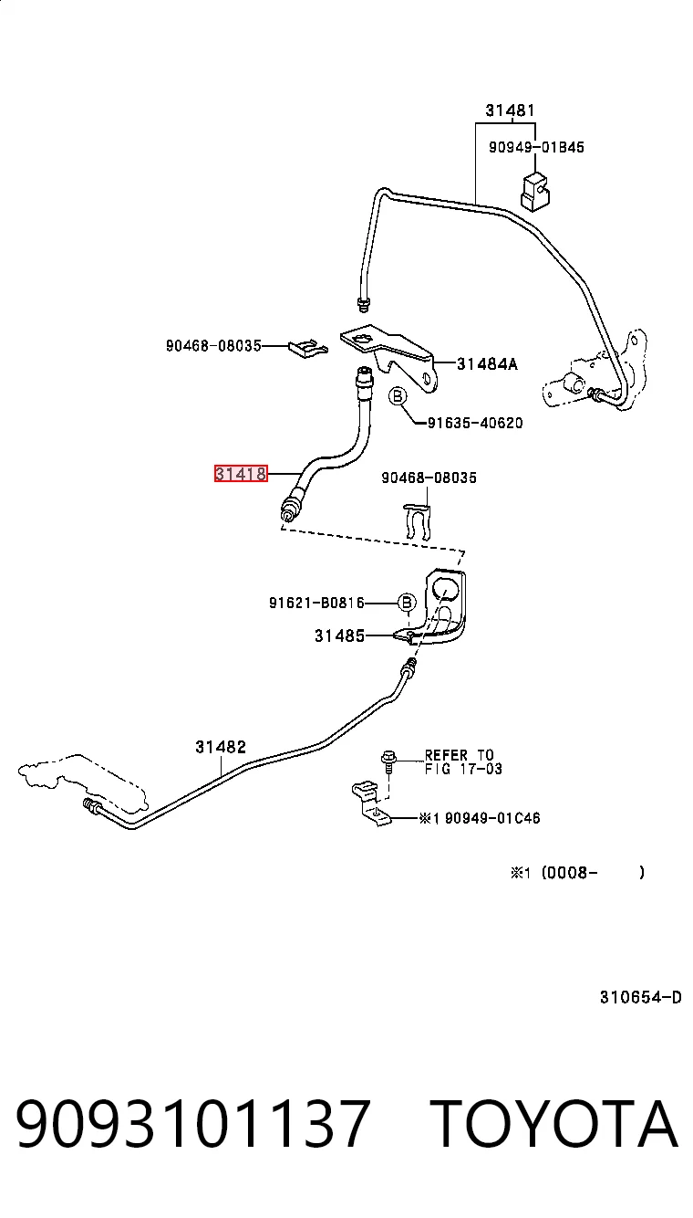 Przewód sprzęgła do Toyota Yaris  P10