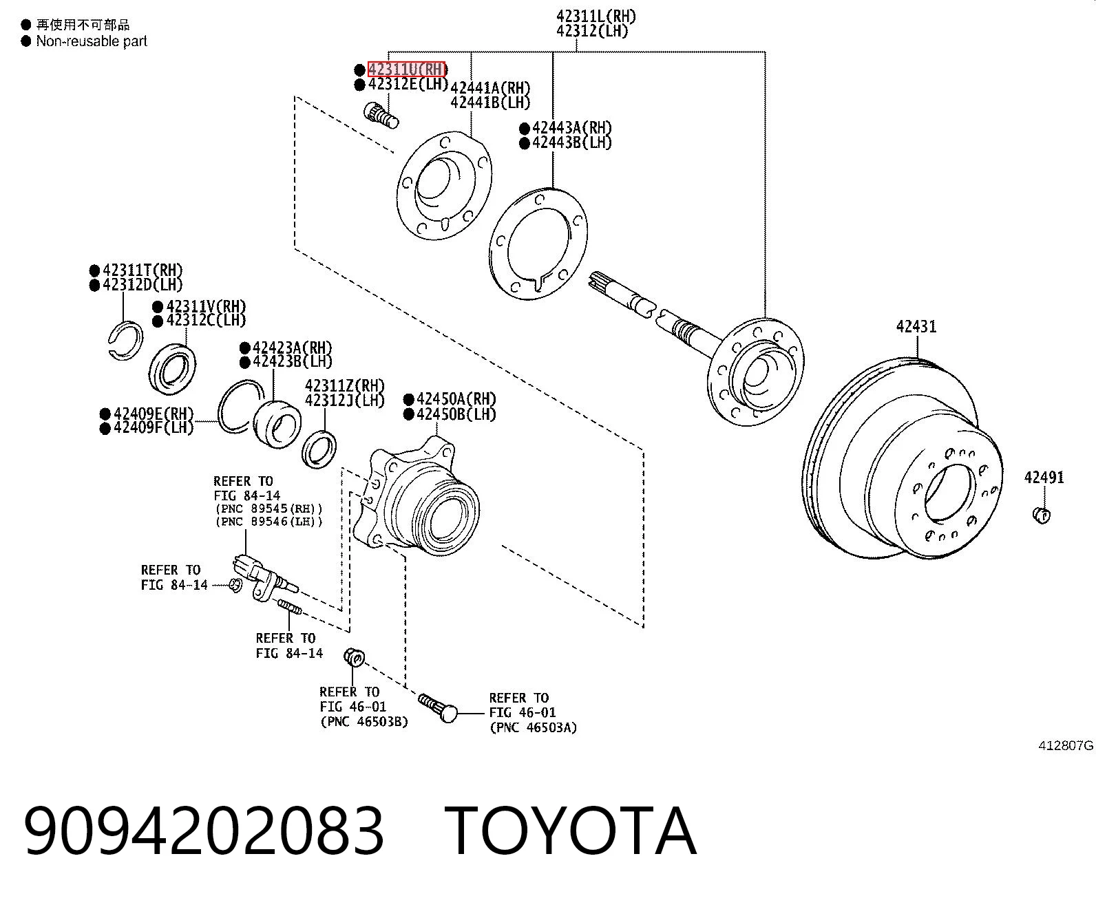 9094202083 Toyota Śruba piasty