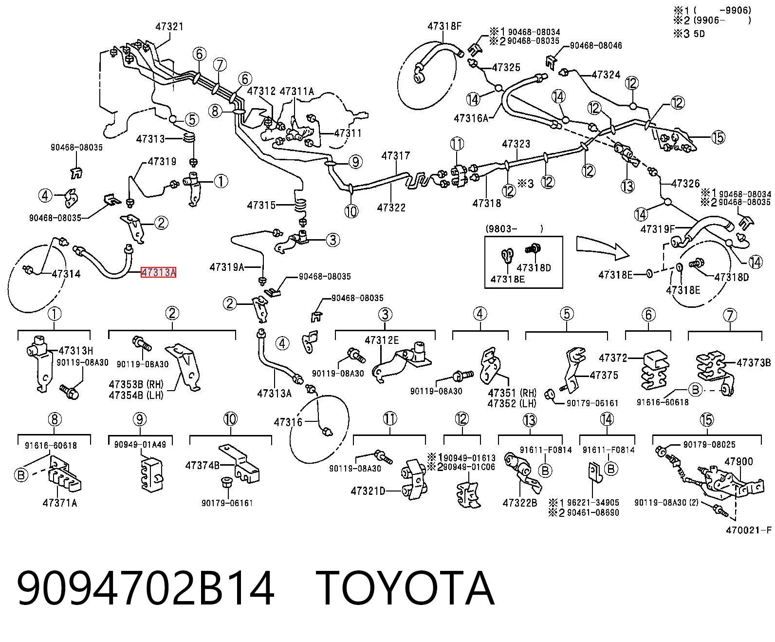Do koszyka Przewód hamulcowy przedni Toyota Land Cruiser 90 J9