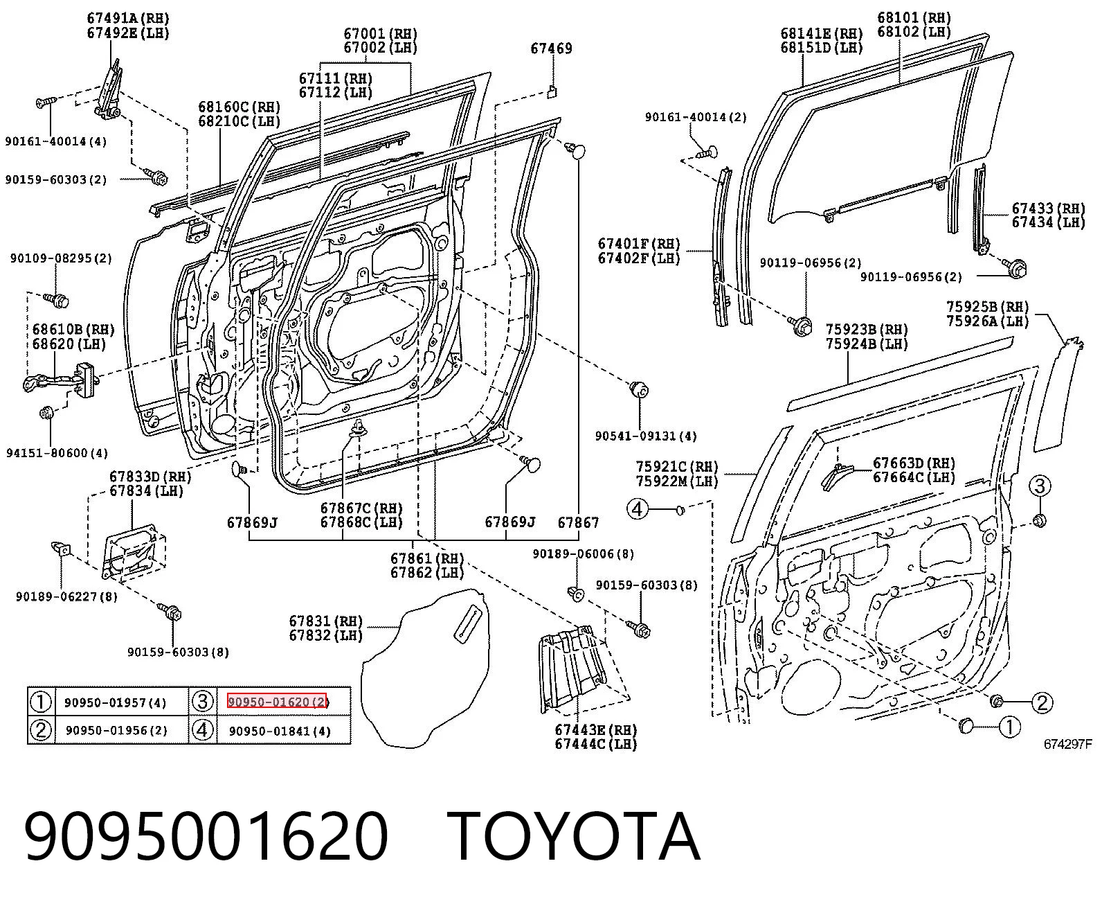 9095001620 Toyota Wkładka dna nadwozia