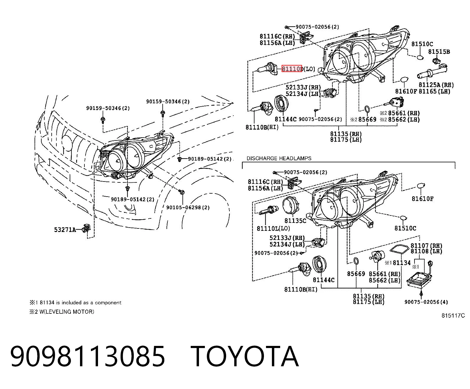 9098113085 Toyota Żarówka