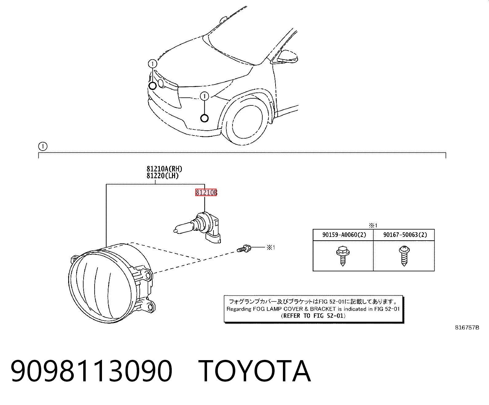 9098113090 Toyota Żarówka
