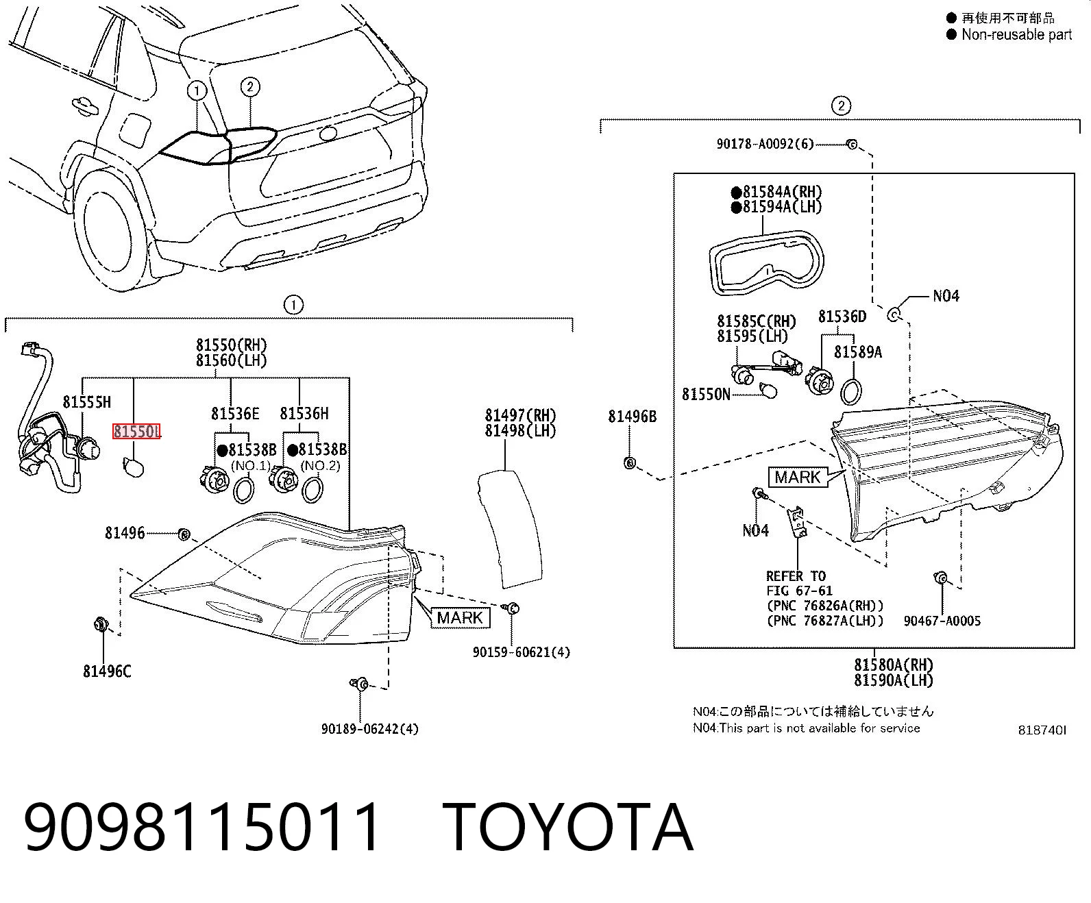 9098115011 Toyota Żarówka