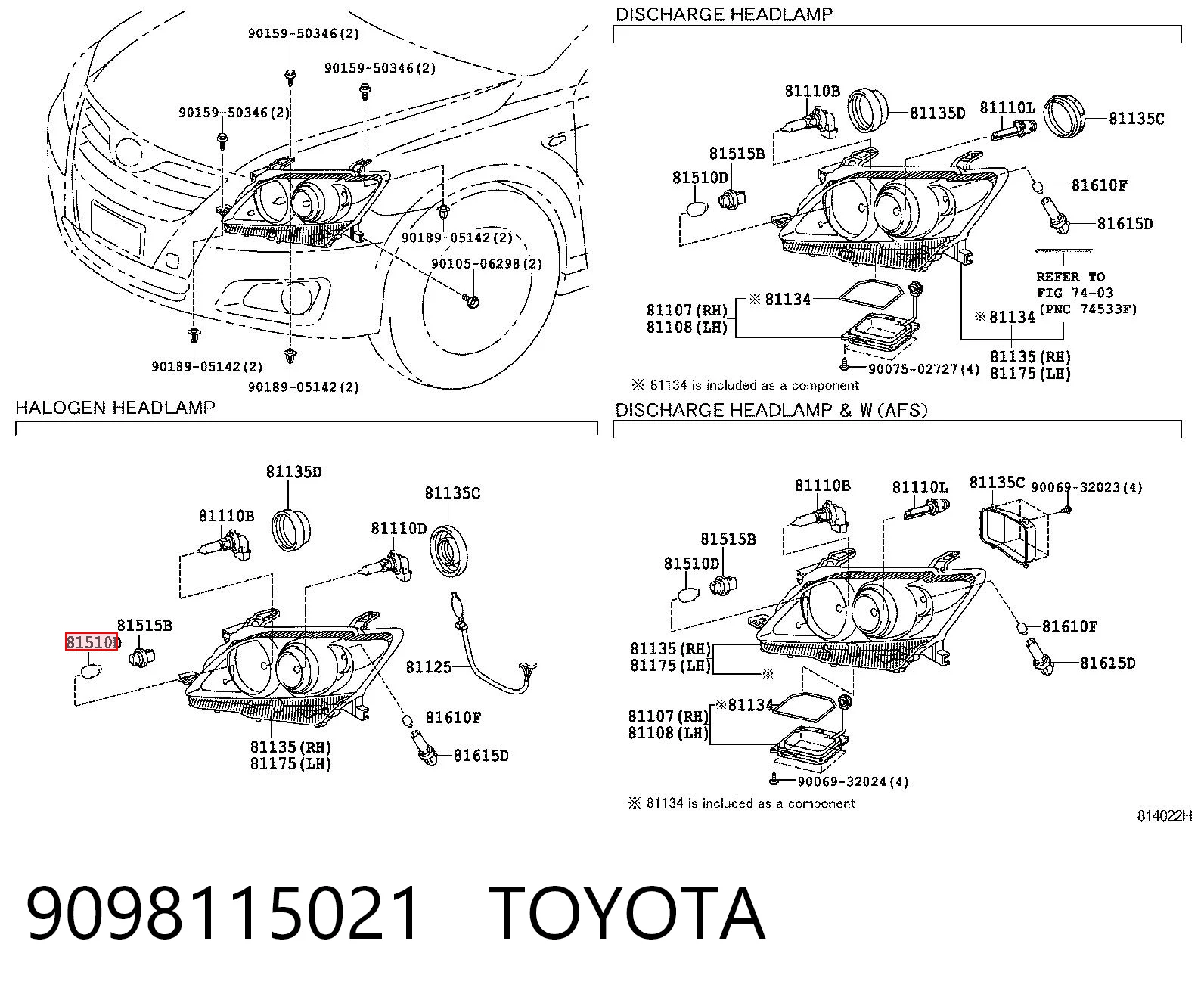 9098115021 Toyota