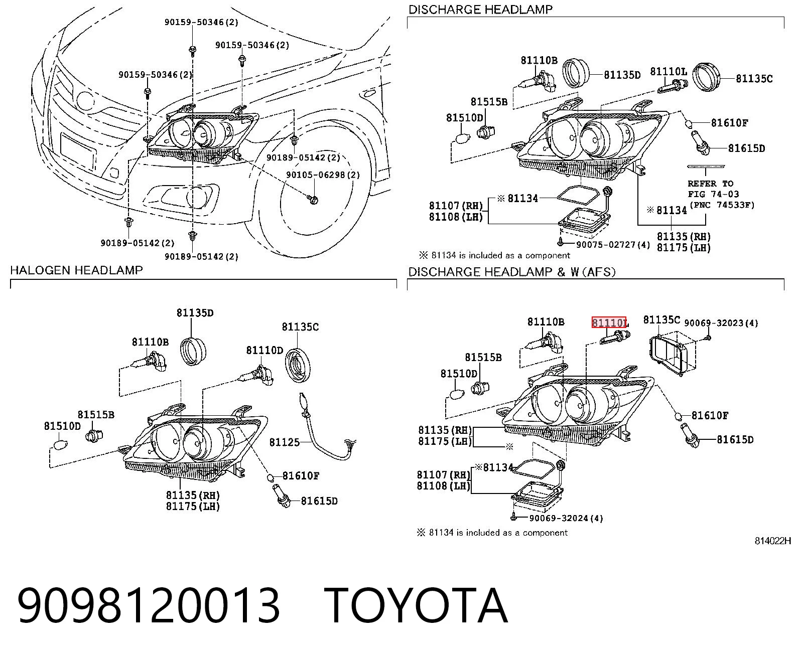 9098120013 Toyota Żarówka ksenonowa