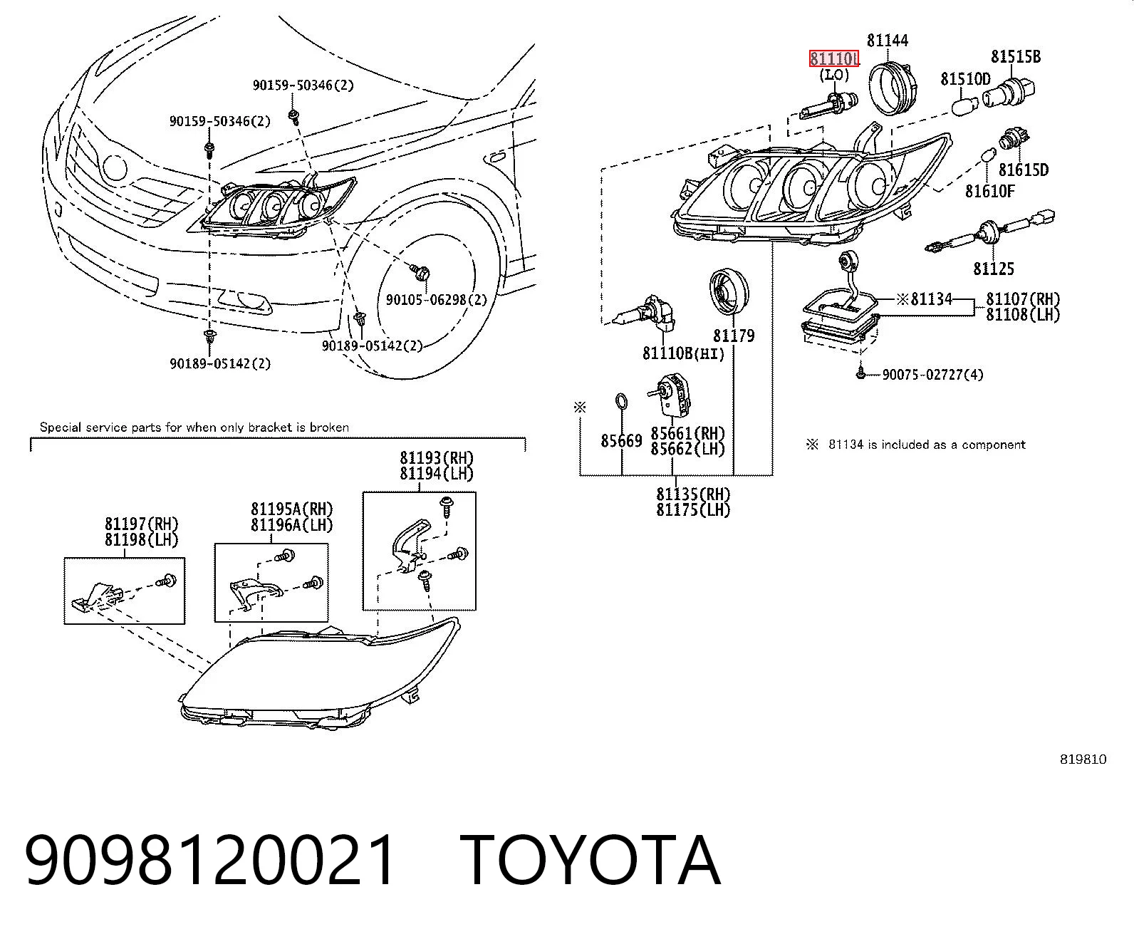 9098120021 Toyota Żarówka ksenonowa