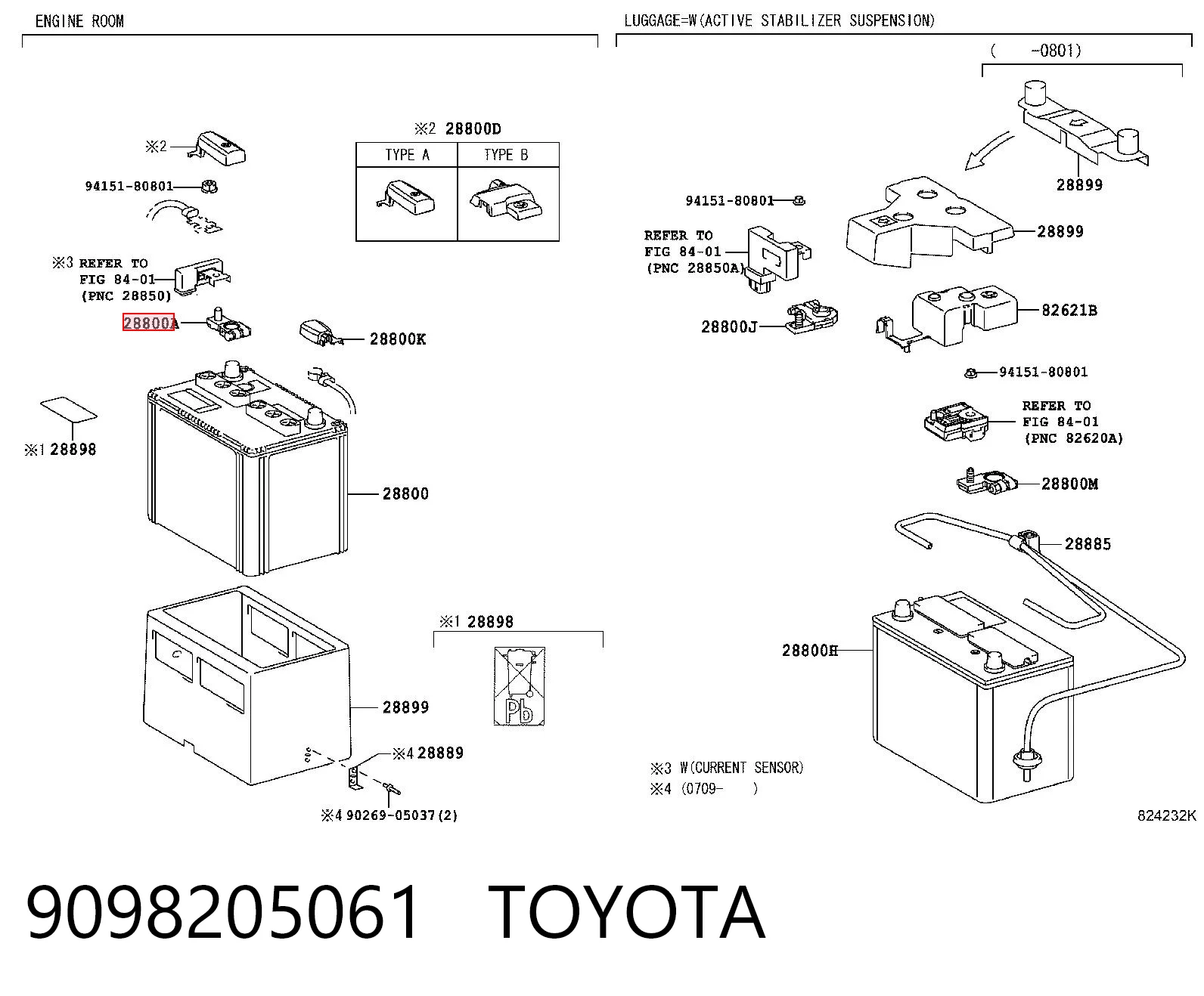 9098205061 Toyota Klema akumulatora