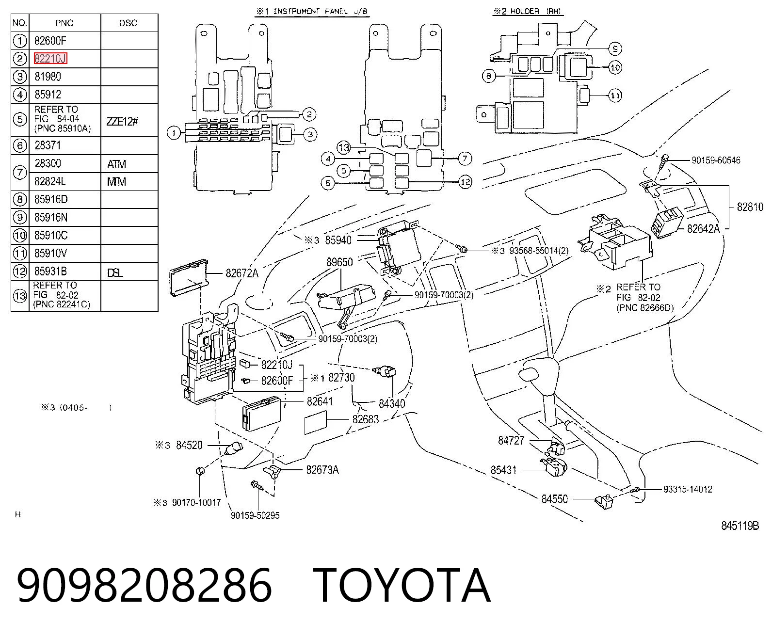9098208286 Toyota Bezpiecznik