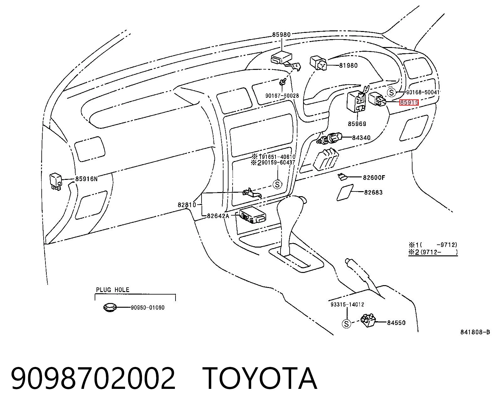 9098702002 Toyota Przekaźnik lamp przeciwmgielnych