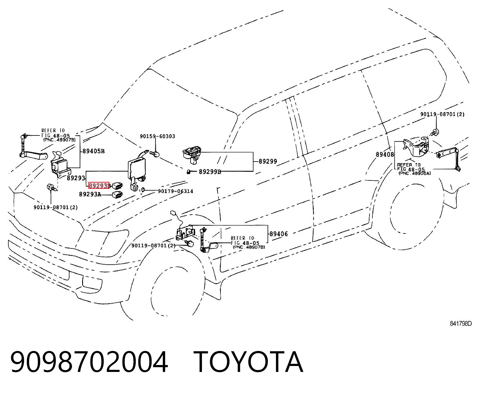 9098702004 Toyota Przekaźnik lamp przeciwmgielnych