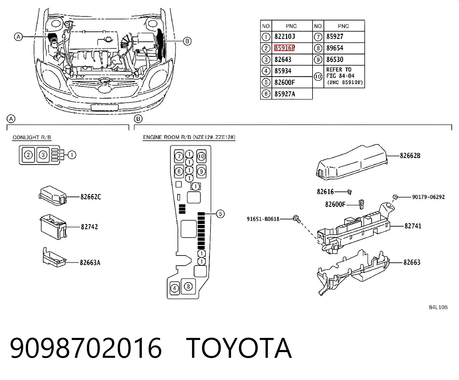 9098702016 Toyota Elektryczne przekaźnik wielofunkcyjne