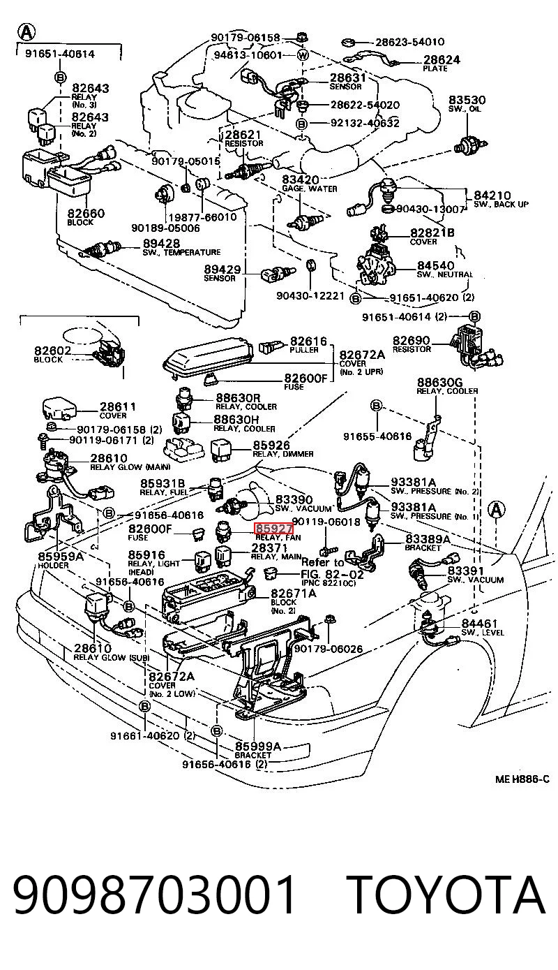 Przekaźnik wentylatora do Toyota Land Cruiser 80 J8