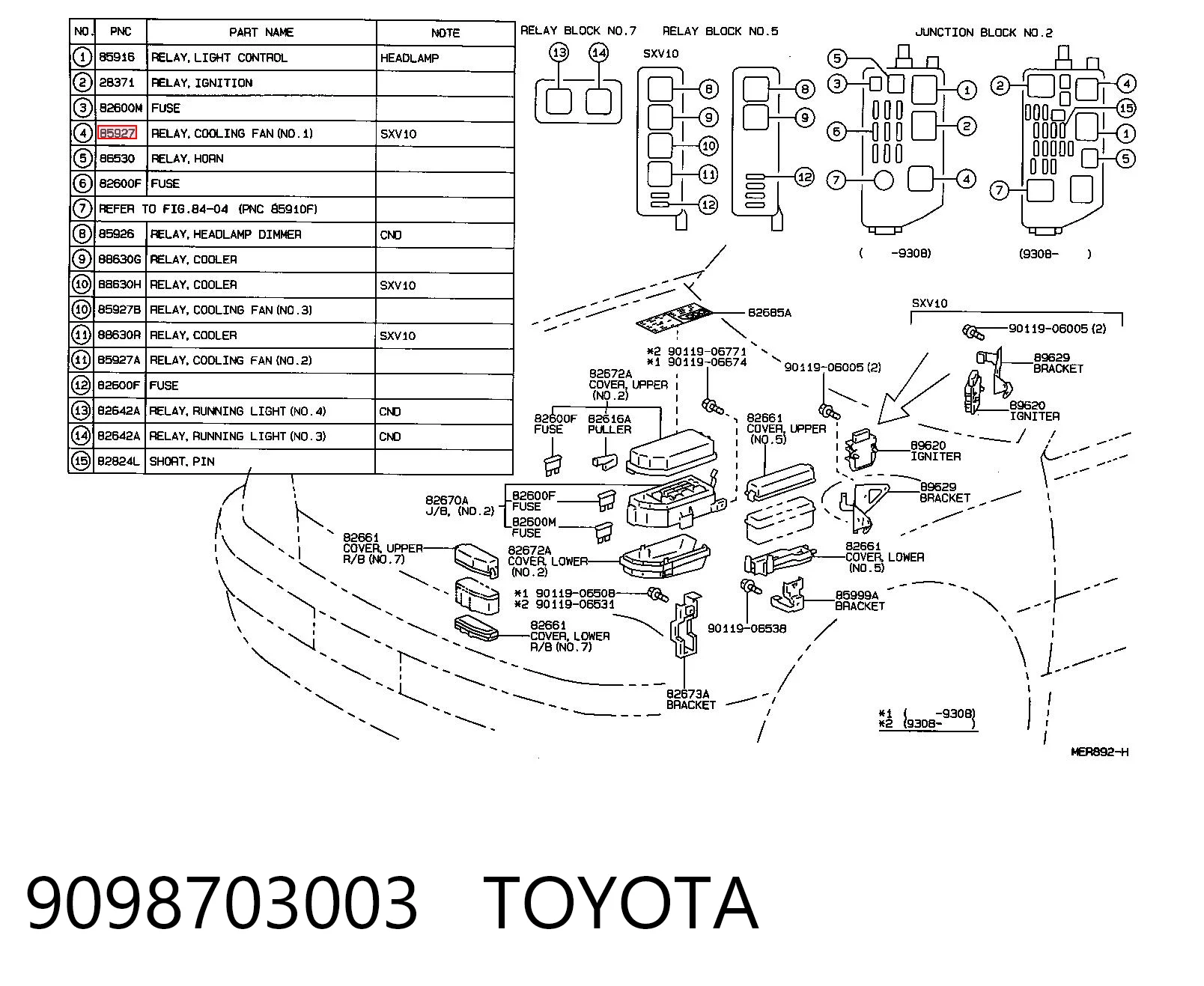Przekaźnik wentylatora Toyota Picnic minivan (XM1) (1996 - 2001) cena, od 17,82 USD