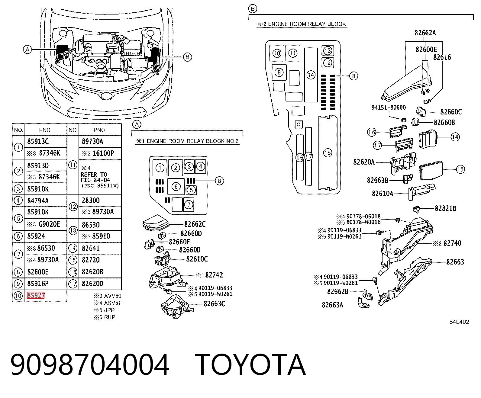 9098704004 Toyota Elektryczne przekaźnik wielofunkcyjne