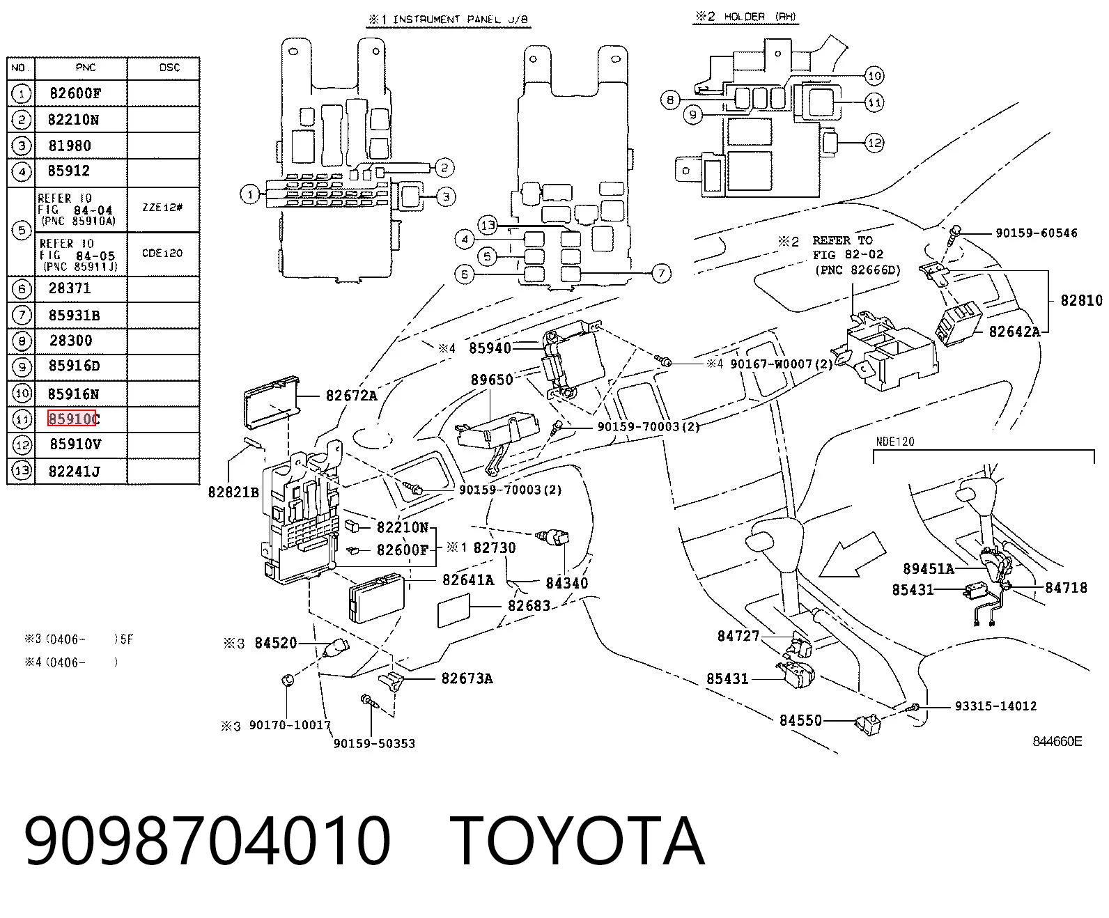 9098704010 Toyota Elektryczne przekaźnik wielofunkcyjne
